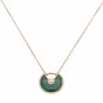 Vintage Amulette de Cartier XS Malachite and Diamond Necklace