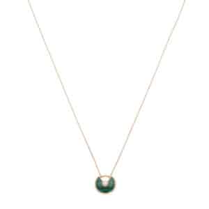 Vintage Amulette de Cartier XS Malachite and Diamond Necklace