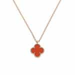 Vintage Van Cleef & Arpels Sweet Alhambra Carnelian Pendant