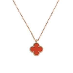 Vintage Van Cleef & Arpels Sweet Alhambra Carnelian Pendant