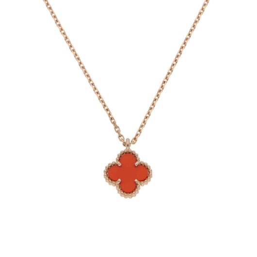 Vintage Van Cleef & Arpels Sweet Alhambra Carnelian Pendant