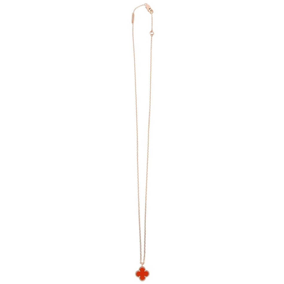 Vintage Van Cleef & Arpels Sweet Alhambra Carnelian Pendant