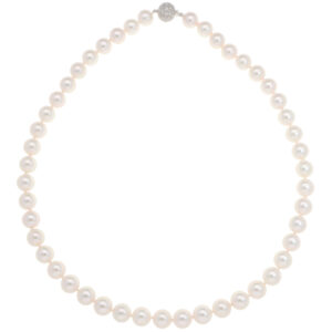 Akoya Pearl Strand Necklace with Diamond Ball Clasp