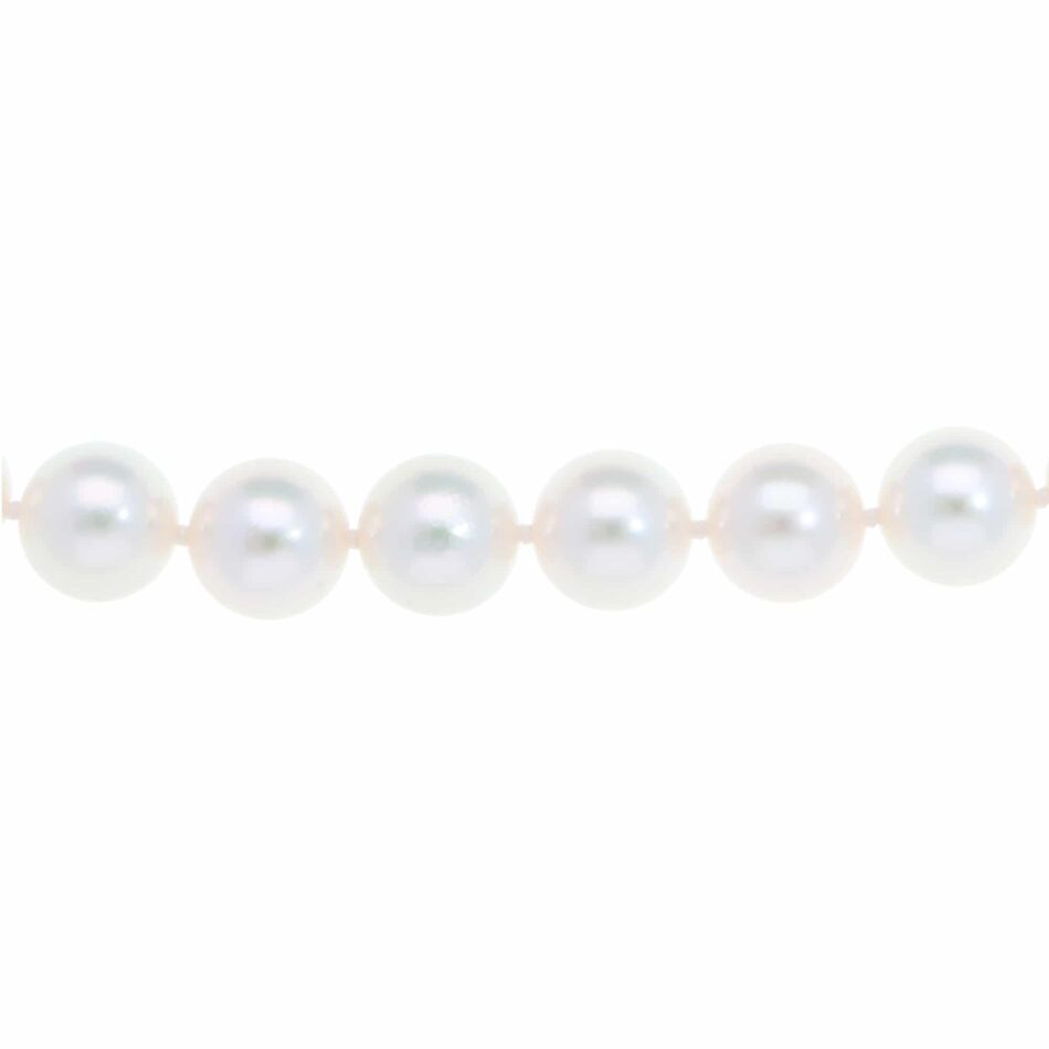 Akoya Pearl Strand Necklace with Diamond Ball Clasp