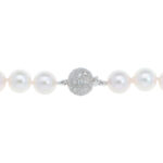 Akoya Pearl Strand Necklace with Diamond Ball Clasp