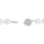 Akoya Pearl Strand Necklace with Diamond Ball Clasp