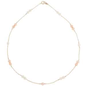 Vintage Tasaki Akoya Pearl Chain Necklace in Yellow Gold