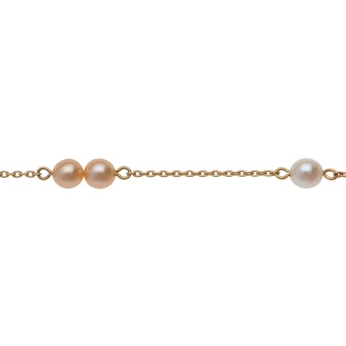 Vintage Tasaki Akoya Pearl Chain Necklace in Yellow Gold