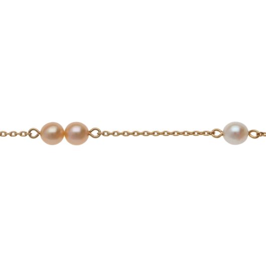 Vintage Tasaki Akoya Pearl Chain Necklace in Yellow Gold