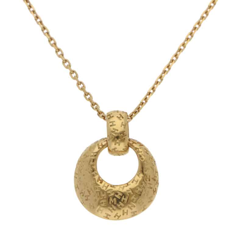 Vintage 1990's Hermès Open Circle Pendant Necklace
