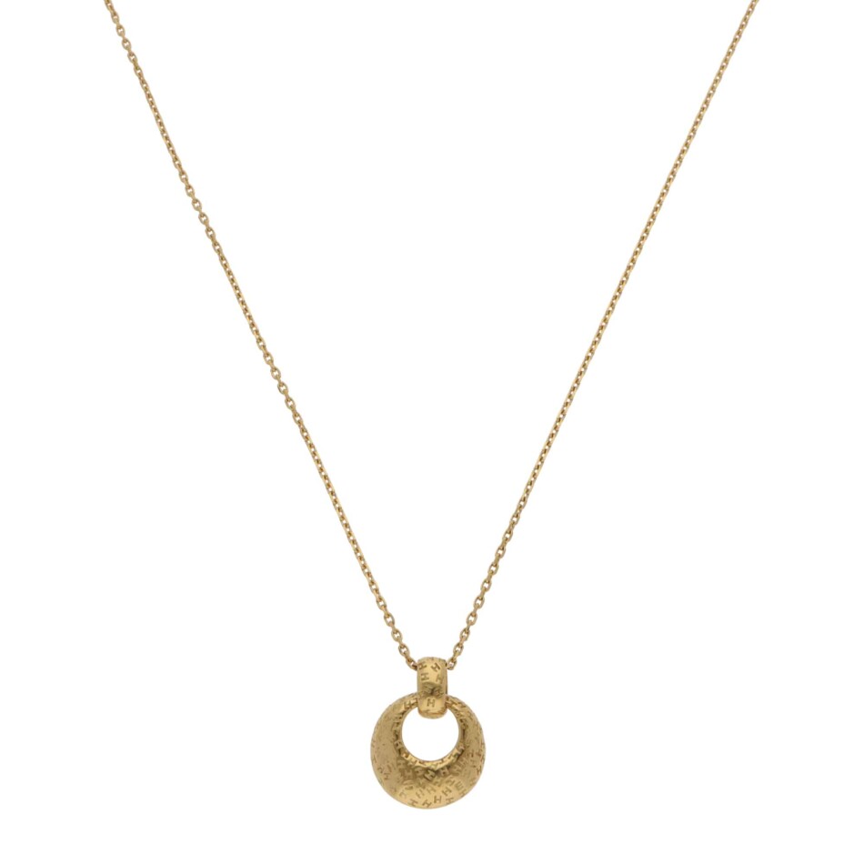 Vintage 1990's Hermès Open Circle Pendant Necklace