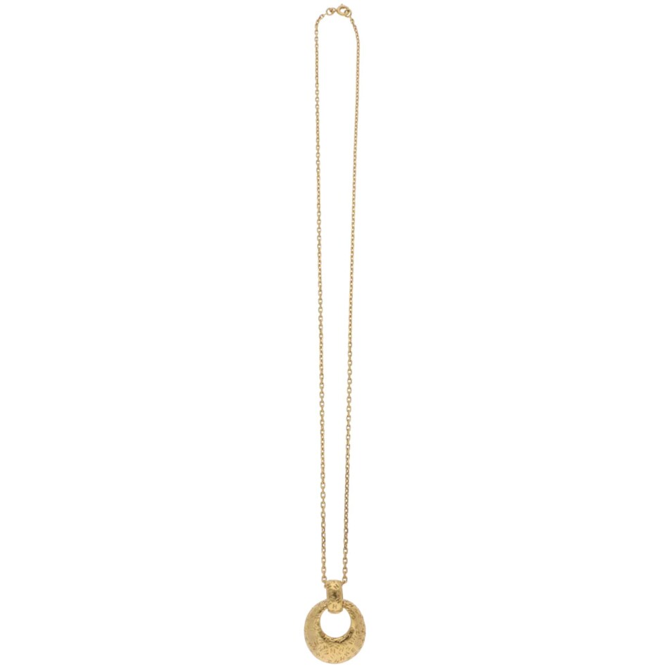Vintage 1990's Hermès Open Circle Pendant Necklace