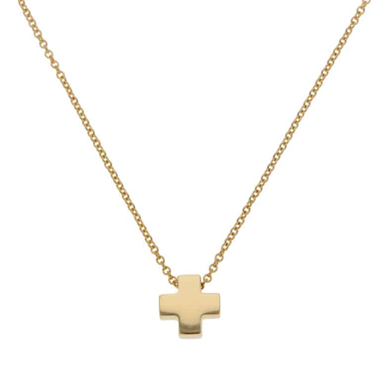 Vintage Tiffany & Co. Roman Cross Necklace in Yellow Gold