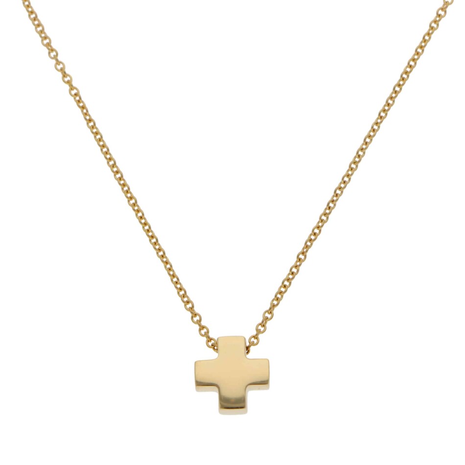 Vintage Tiffany & Co. Roman Cross Necklace in Yellow Gold