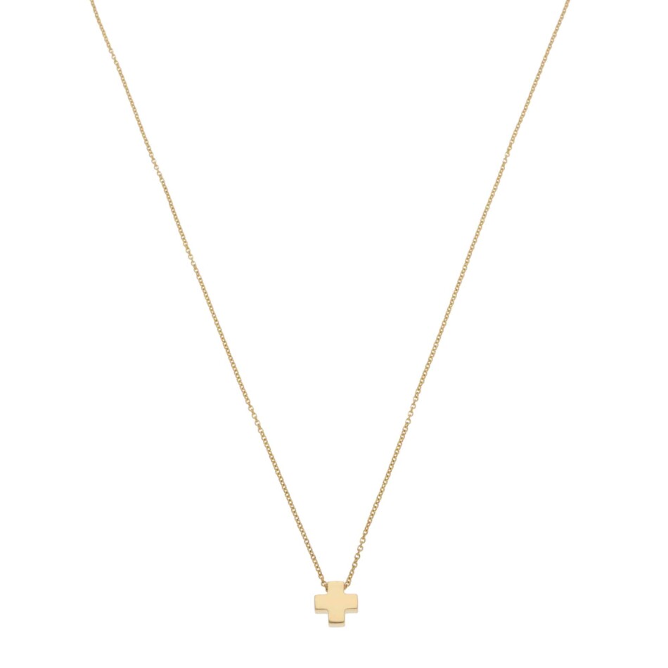 Vintage Tiffany & Co. Roman Cross Necklace in Yellow Gold