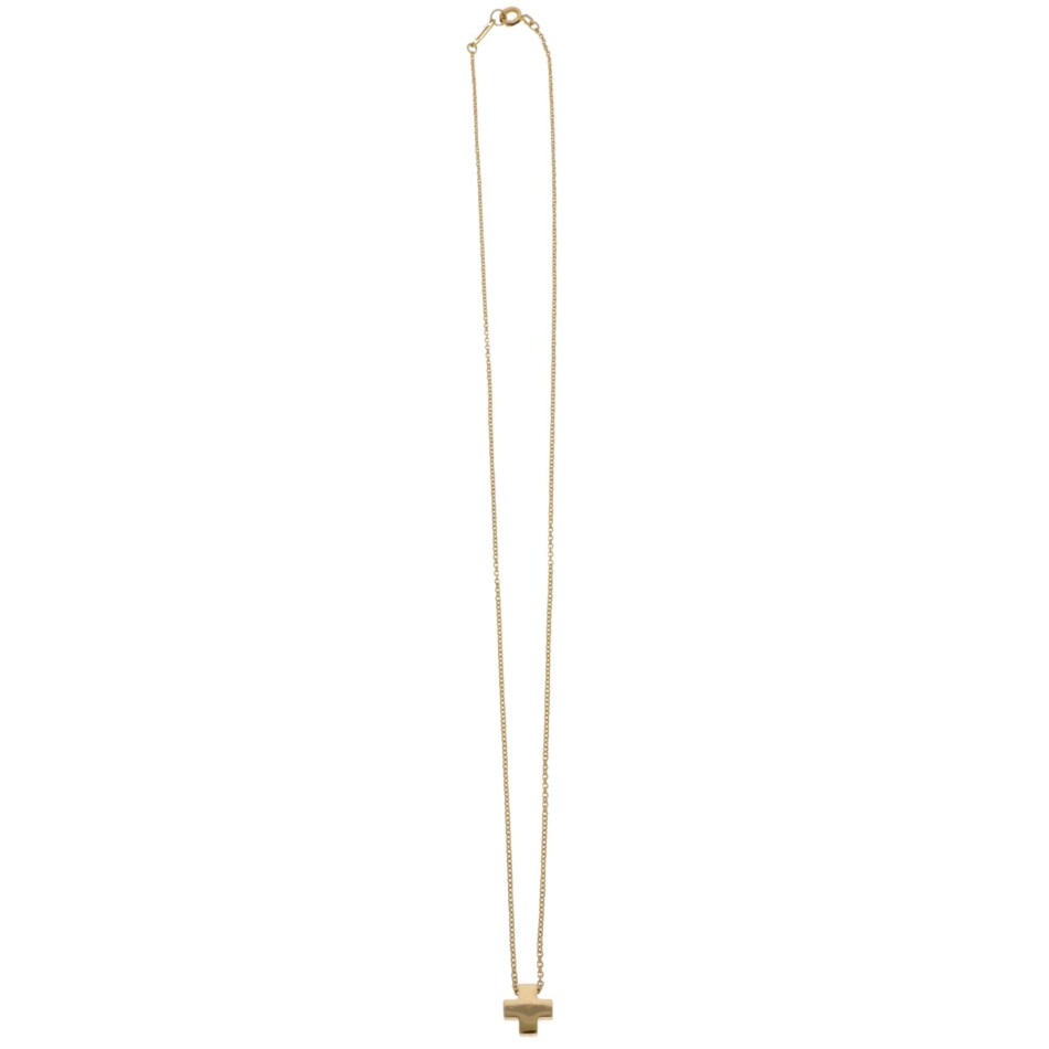 Vintage Tiffany & Co. Roman Cross Necklace in Yellow Gold