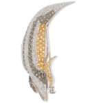 Vintage Angelfish Diamond and Yellow Sapphire Brooch