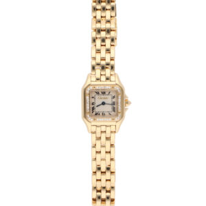 Vintage Cartier Panthere Yellow Gold Watch with Diamond Bezel