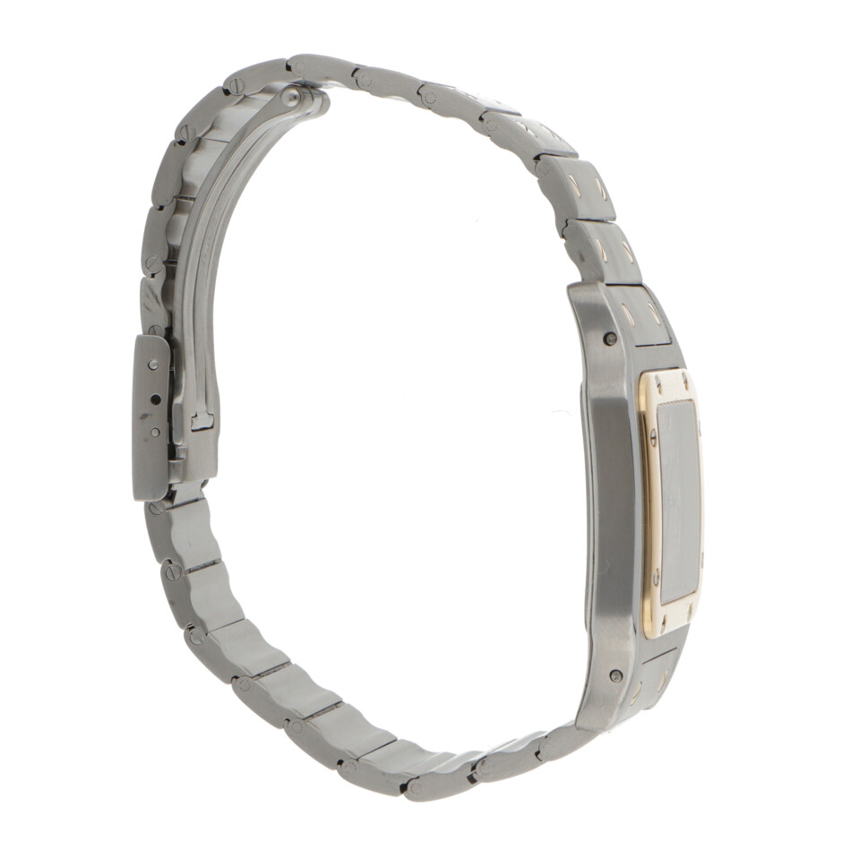 Vintage Cartier Santos Galbee Steel and Gold Ghost Dial Watch