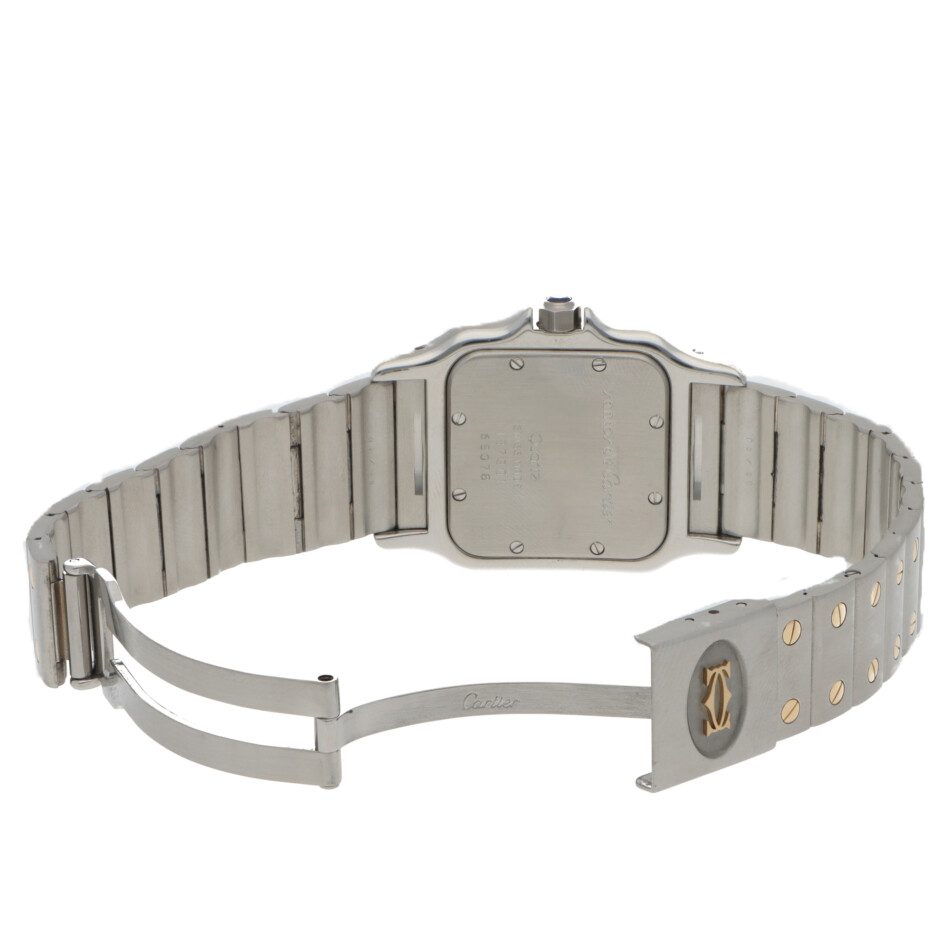 Vintage Cartier Santos Galbee Steel and Gold Ghost Dial Watch