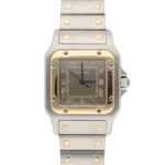 Vintage Cartier Santos Galbee Steel and Gold Ghost Dial Watch