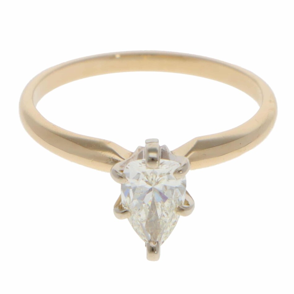 Vintage 0.50ct Pear-Shaped Diamond Solitaire Ring