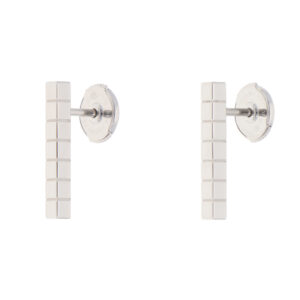 Vintage Chopard Ice Cube Stud Earrings in White Gold