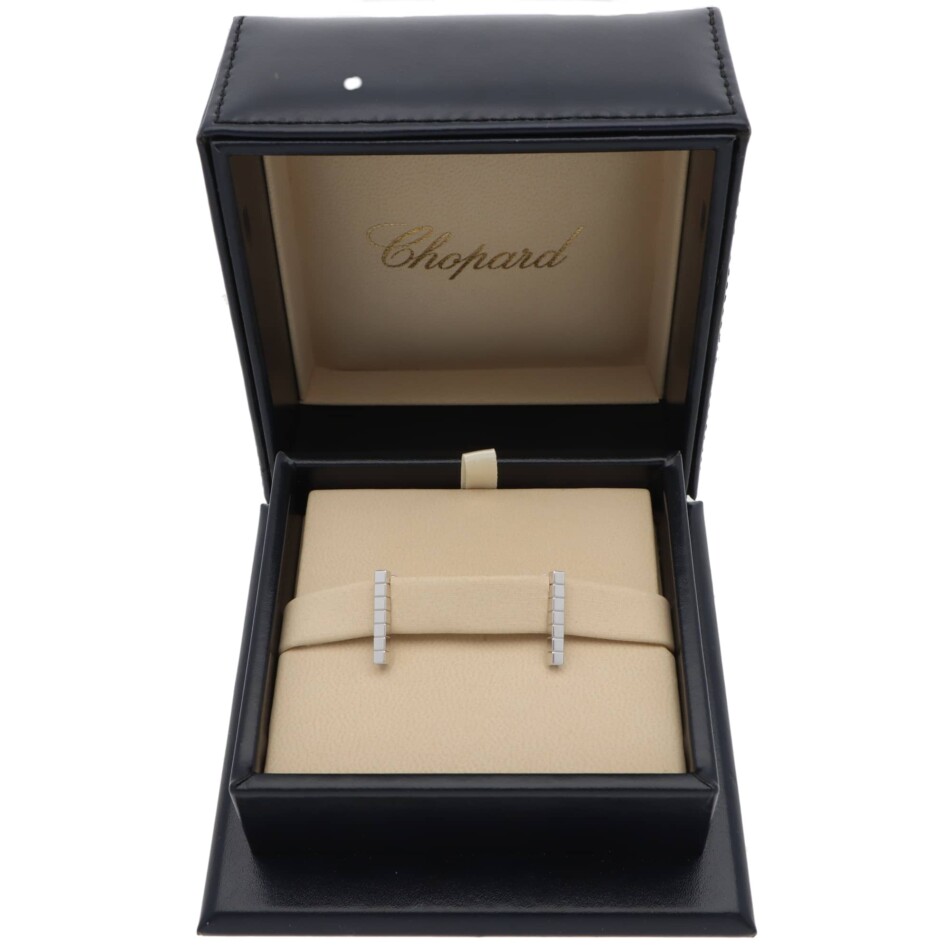 Vintage Chopard Ice Cube Stud Earrings in White Gold