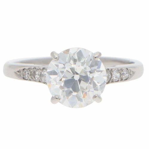 Vintage 2.32ct GIA Certified Old Cut Diamond Ring in Platinum