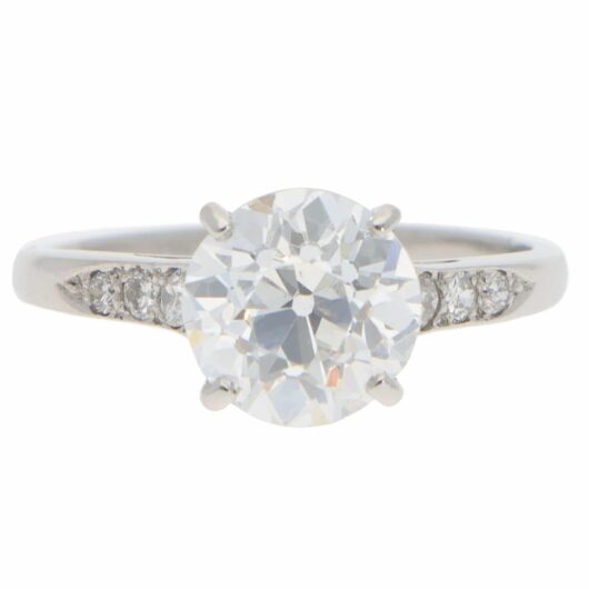 Vintage 2.32ct GIA Certified Old Cut Diamond Ring in Platinum