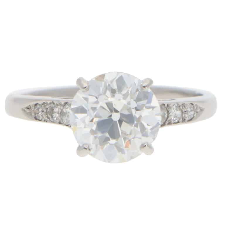 Vintage 2.32ct GIA Certified Old Cut Diamond Ring in Platinum