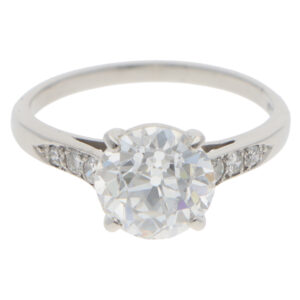 Vintage 2.32ct GIA Certified Old Cut Diamond Ring in Platinum