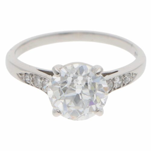 Vintage 2.32ct GIA Certified Old Cut Diamond Ring in Platinum
