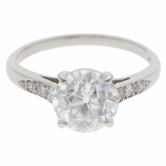 Vintage 2.32ct GIA Certified Old Cut Diamond Ring in Platinum