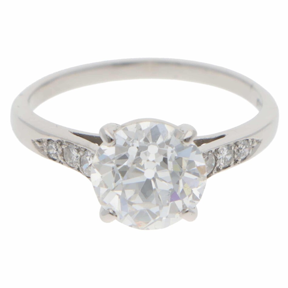 Vintage 2.32ct GIA Certified Old Cut Diamond Ring in Platinum