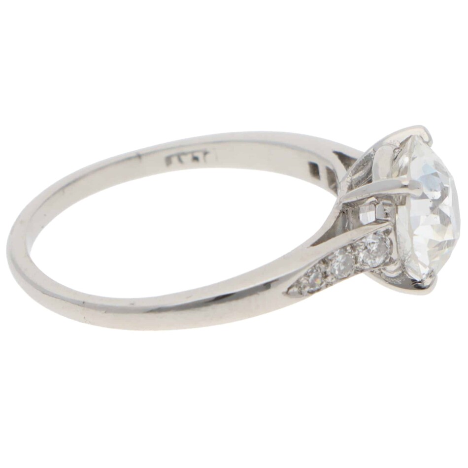 Vintage 2.32ct GIA Certified Old Cut Diamond Ring in Platinum