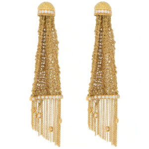 Vintage Boucheron Delilah Diamond Drop Earrings in Yellow Gold