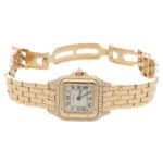 Vintage Cartier Panthere Gold Wristwatch with Diamond Set Bezel
