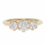 Contemporary GIA Certified Diamond Three Stone Ring