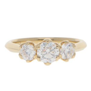 Contemporary GIA Certified Diamond Three Stone Ring