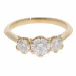 Contemporary GIA Certified Diamond Three Stone Ring