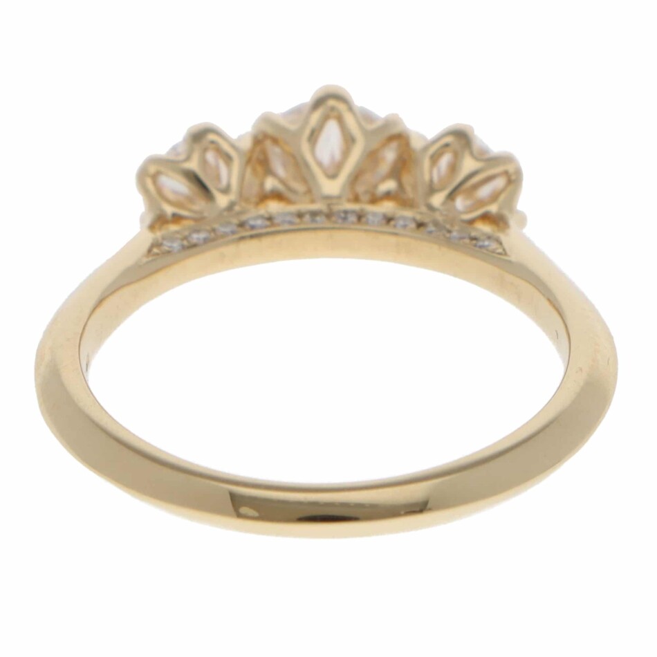 Contemporary GIA Certified Diamond Three Stone Ring