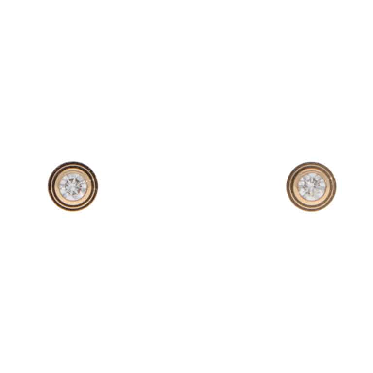 Vintage Cartier d'Amour Diamond Stud Earrings Mini Model