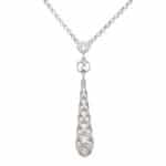 Vintage Gucci Diamantissima Diamond Drop Pendant Necklace