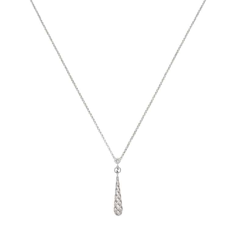 Vintage Gucci Diamantissima Diamond Drop Pendant Necklace