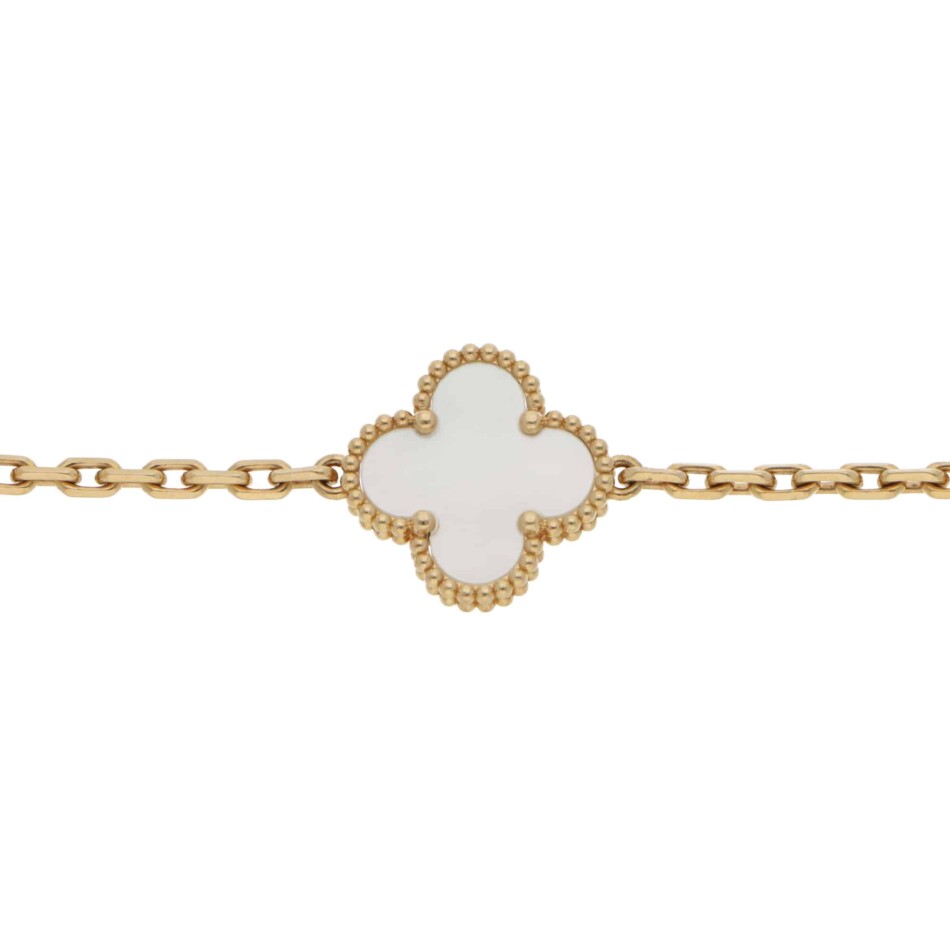 Vintage Van Cleef & Arpels Mother of Pearl Alhambra Bracelet