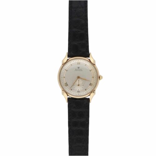 Vintage Rolex Precision Chronometer Gold Watch with Foiled Dial