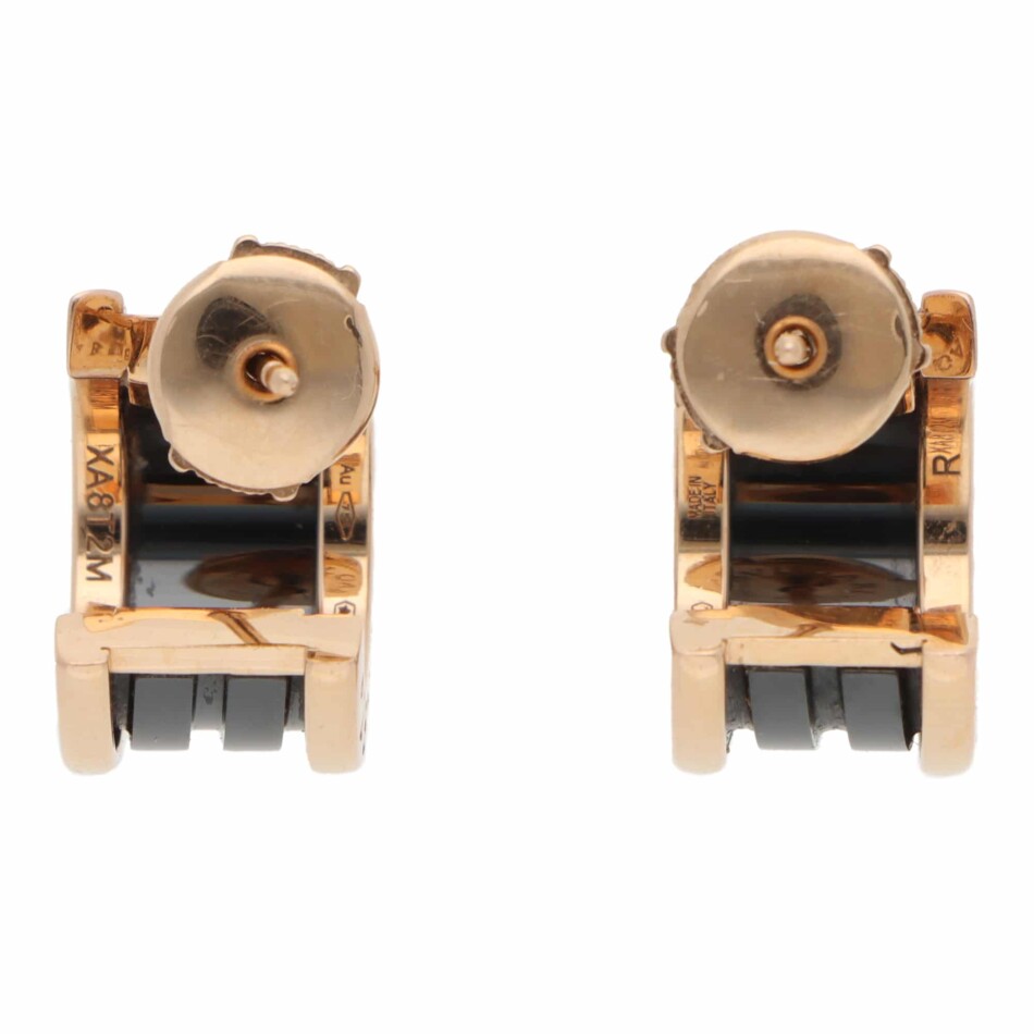 Vintage Bulgari B.zero1 Black Ceramic Earrings in Rose Gold