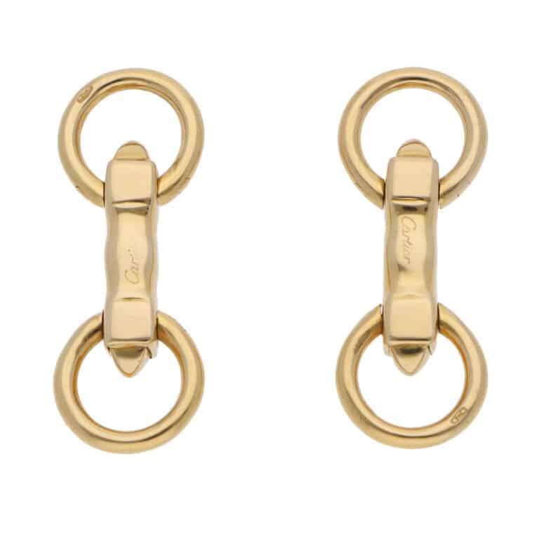 Vintage 1991 Cartier Cufflinks in Yellow Gold
