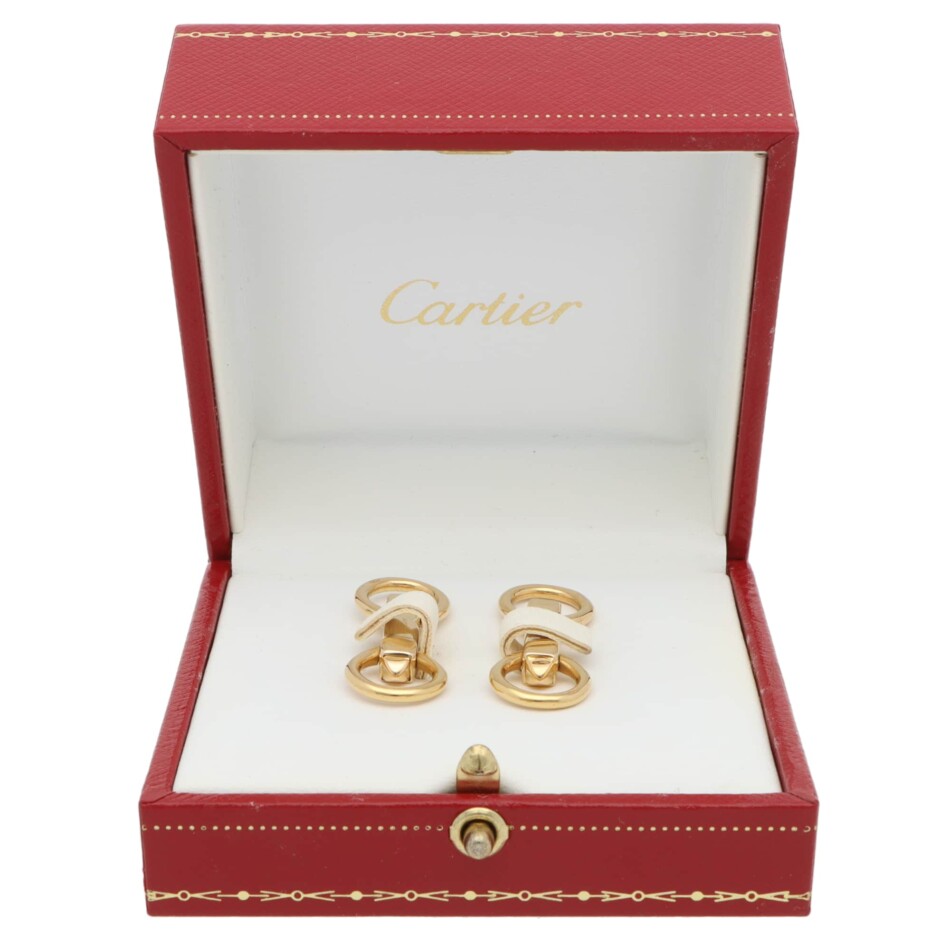 Vintage 1991 Cartier Cufflinks in Yellow Gold